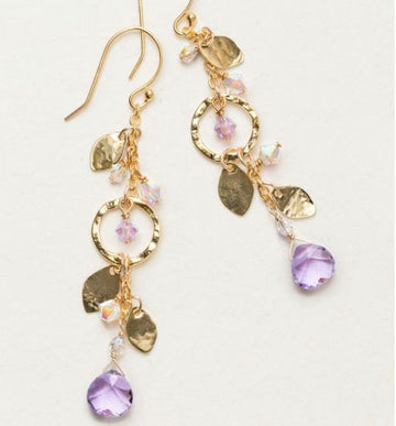 Holly Yashi Purple Fairy Garden Drop Earrings