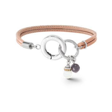 Coeur De Lion Tan Leather Circle Clasp Bracelet