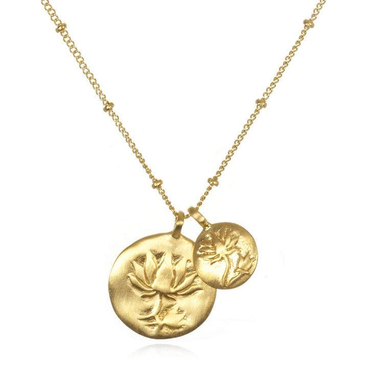 Satya Gold Blossom Double Lotus Necklace