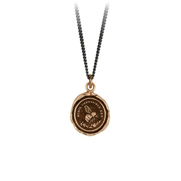 Pyrrha Bronze 'Nothing Is Impossible' Necklace