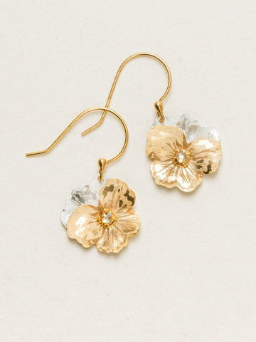 Holly Yashi Champagne 'Garden Pansy' Drop Earrings