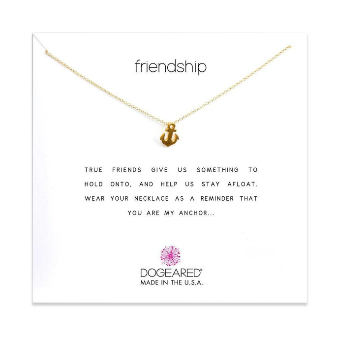 Dogeared Gold Friendship Anchor Necklace