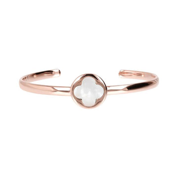 Bronzallure Mother Of Pearl Clover Cuff Bracelet