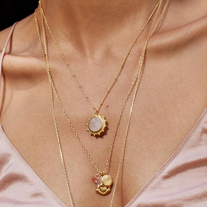 Satya Gold Rose Quartz Love Necklace