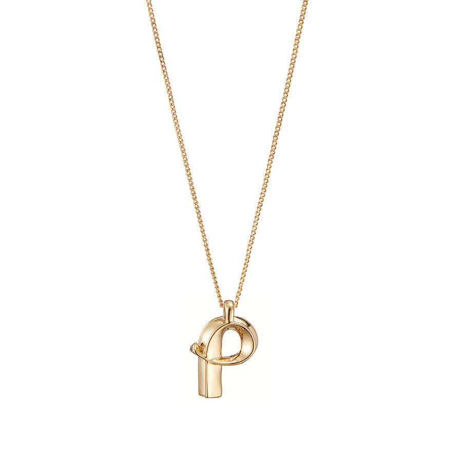 Jenny Bird Gold Monogram Necklace 'P'