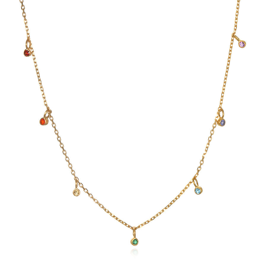 Satya Gold Gemstone Chakra Choker Necklace