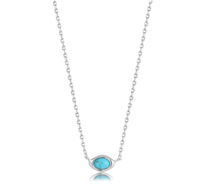 Ania Haie Silver Turquoise Wave Necklace