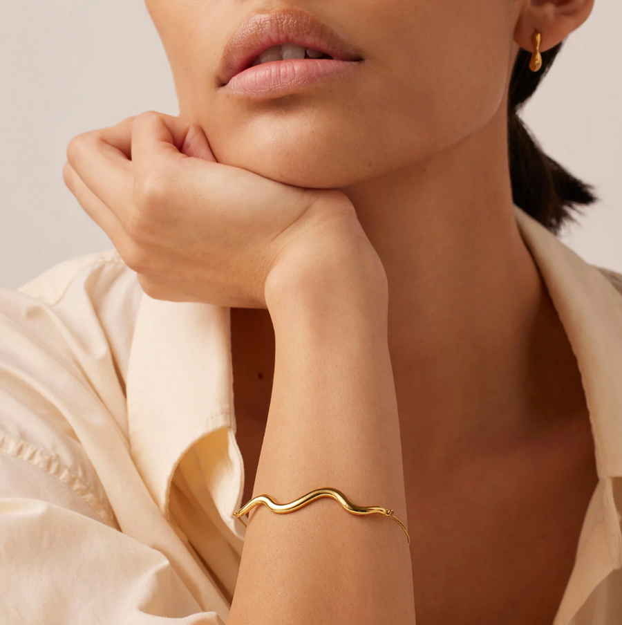 Jenny Bird Gold Squiggle Bracelet