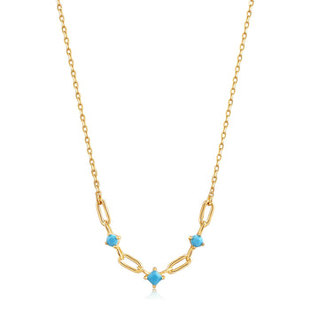 Ania Haie Gold Turquoise Link Necklace