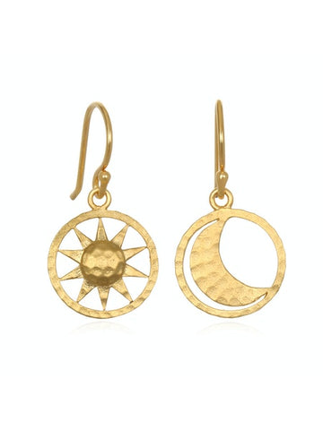 Satya Gold Sun and Moon Earrings