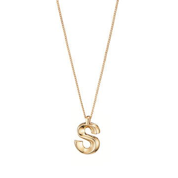 Jenny Bird Gold Monogram Necklace 'S'