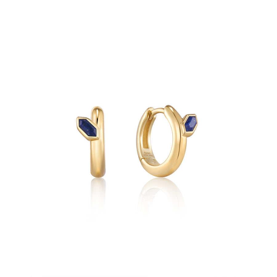Ania Haie Malachite Emblem Huggie Hoop Earrings
