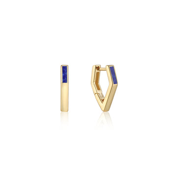 Ania Haie Second Nature Gold Lapis Angular Hoops