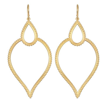 Satya Gold Fancy Vedic Large Pointed Drop Earrings