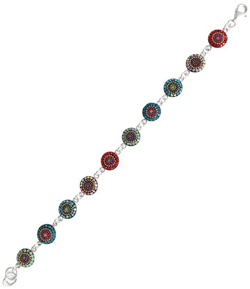 Mosaico Sterling Bright Multicolour Circles Bracelet
