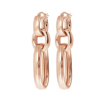 Bronzallure Three Drop Hoop Earrings