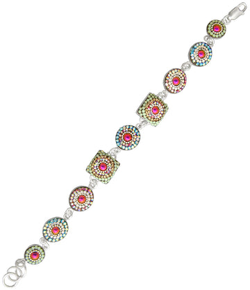 Mosaico Sterling Pastels Round and Square Link Bracelet