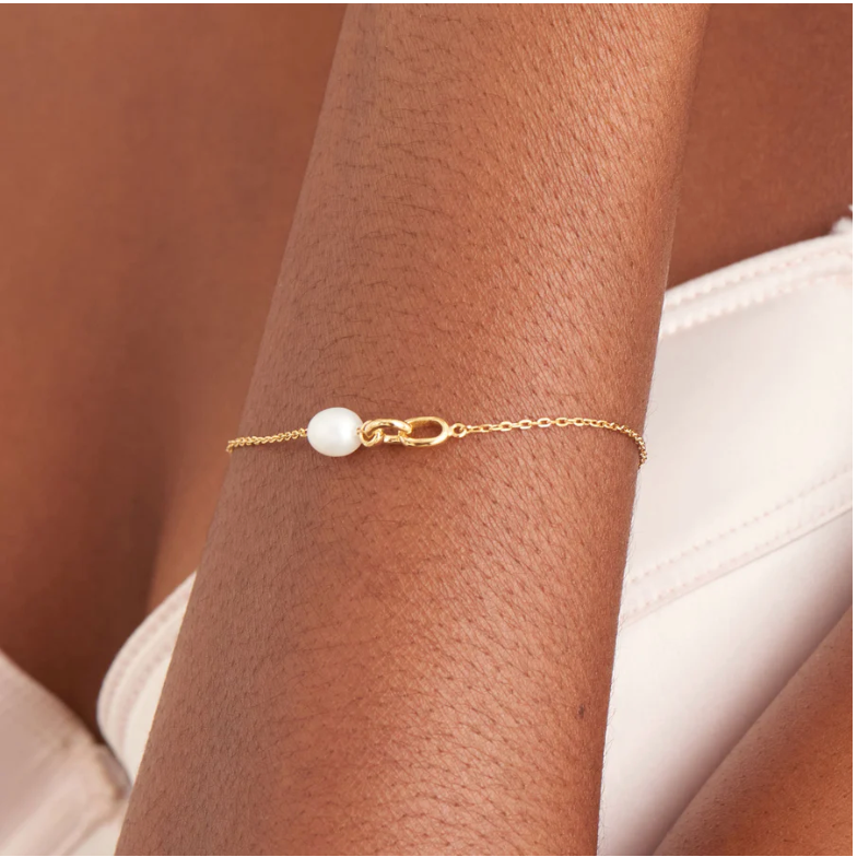 Ania Haie Gold Pearl Link Bracelet