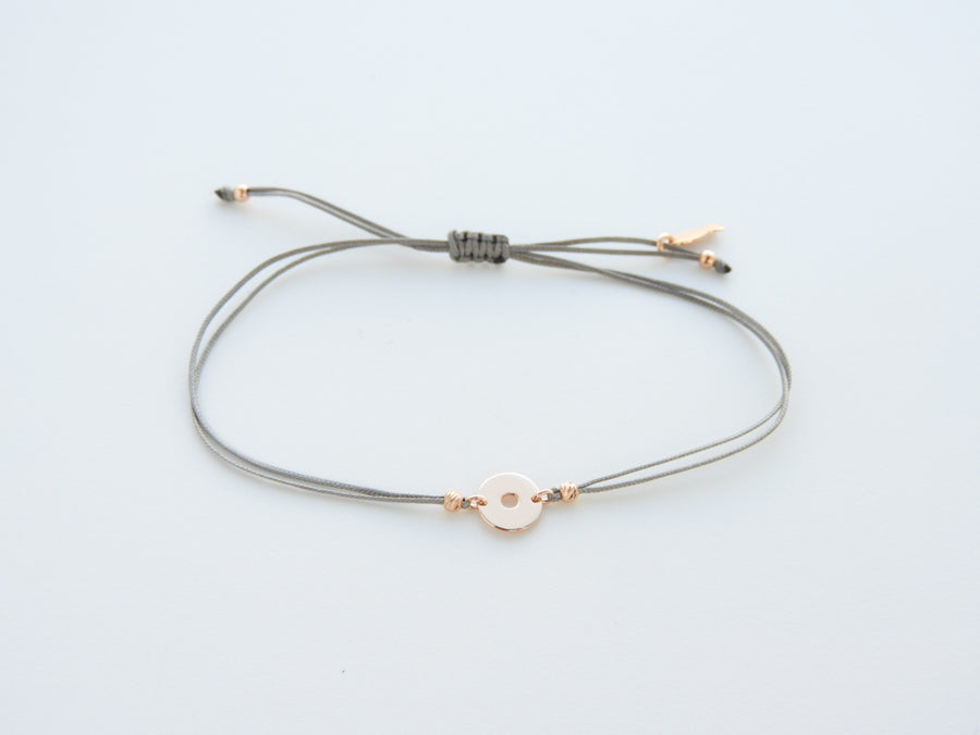 Kurshuni Rose Gold Mini Magic Disc String Bracelet