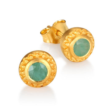 Satya Gold Emerald Stud Earrings