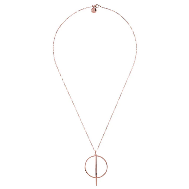 Bronzallure Circle Bar Pendant Necklace