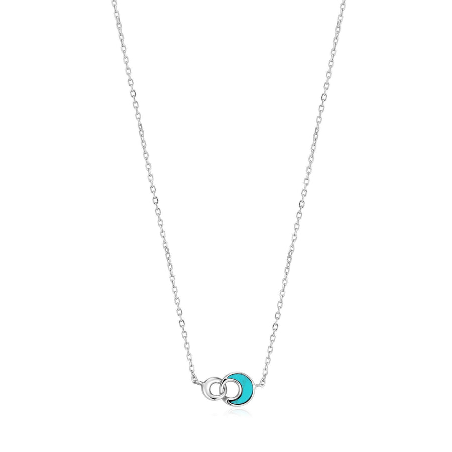 Ania Haie Silver Tidal Turquoise Crescent Link Necklace