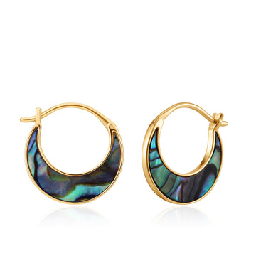 Ania Haie Gold Tidal Abalone Crescent Earrings
