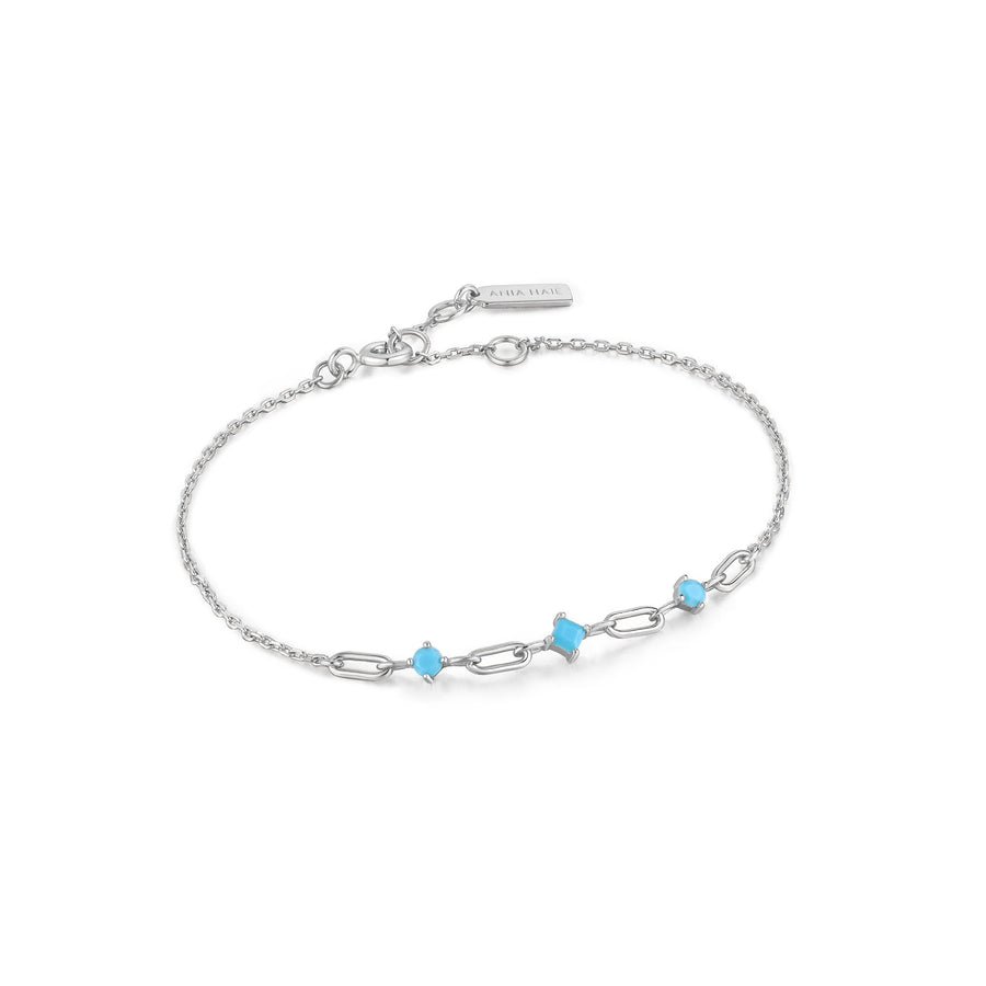 Ania Haie Silver Turquoise Link Bracelet