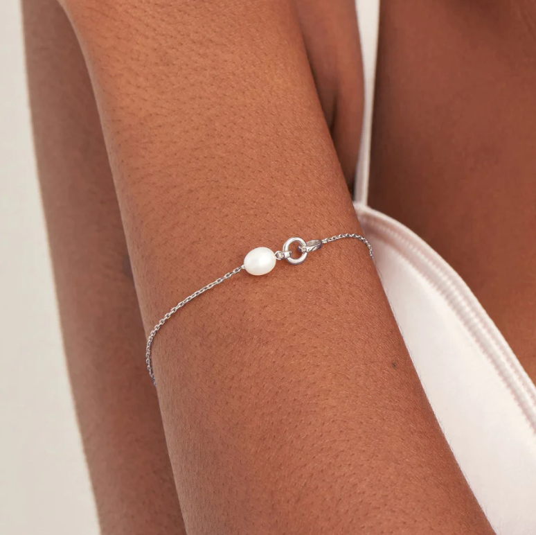 Ania Haie Silver Pearl Link Chain Bracelet
