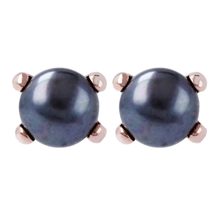 Bronzallure Black Pearl Stud Earrings