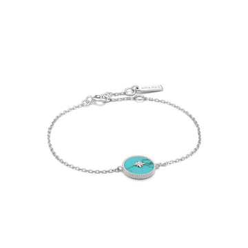 Ania Haie Silver Turquoise Emblem Bracelet