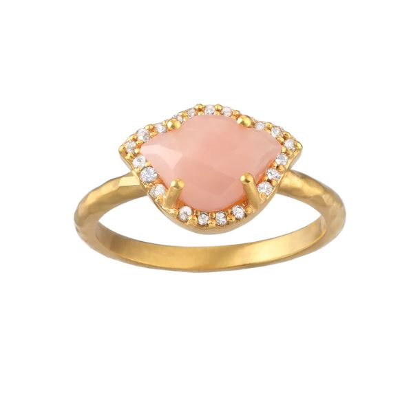 Satya Pink Opal Lotus Ring Size 7