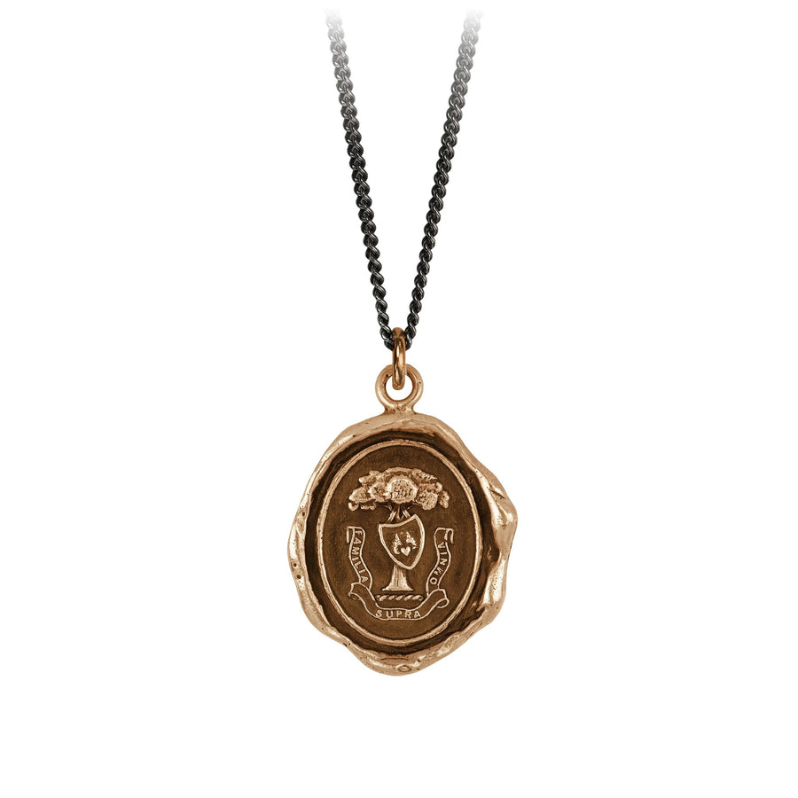 Pyrrha Bronze 'Family Above All' Necklace