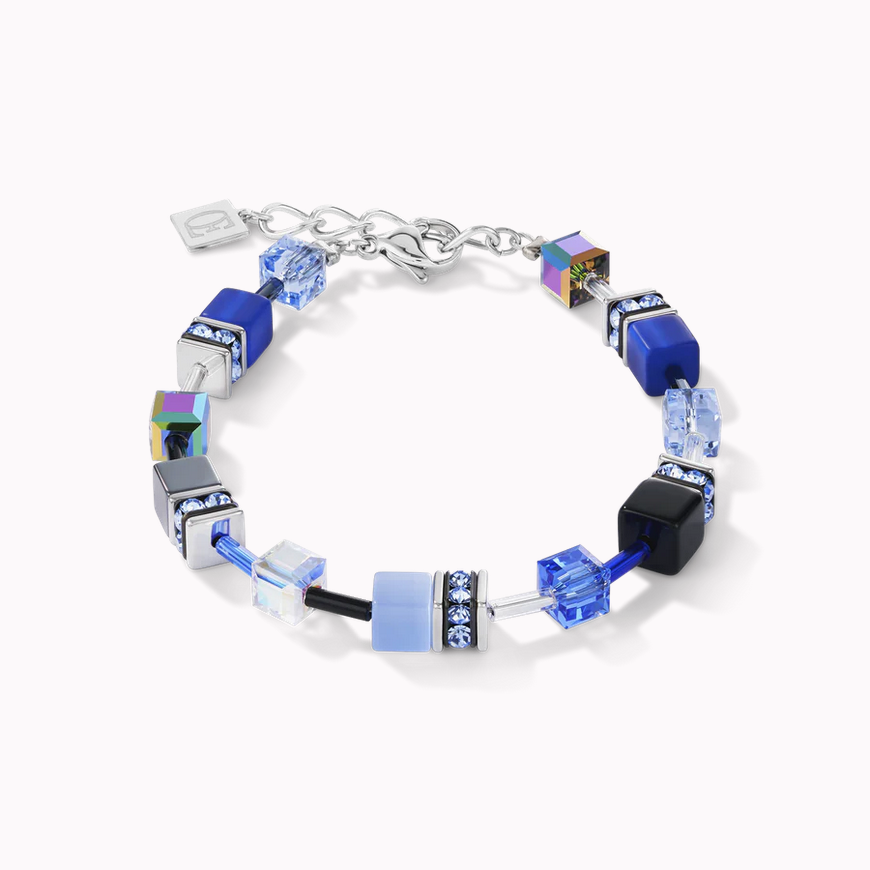 Coeur De Lion Multi Blue Geo Cube Bracelet