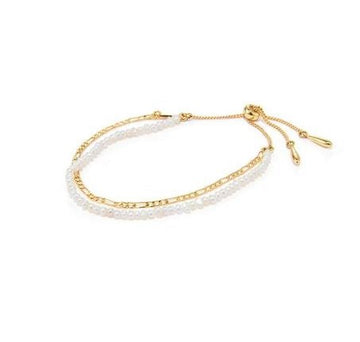 Jenny Bird Romi Gold Pearl Double Strand Slider Bracelet