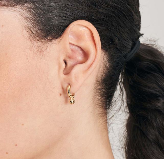 Ania Haie Gold Orb Drop Huggie Hoop Earrings