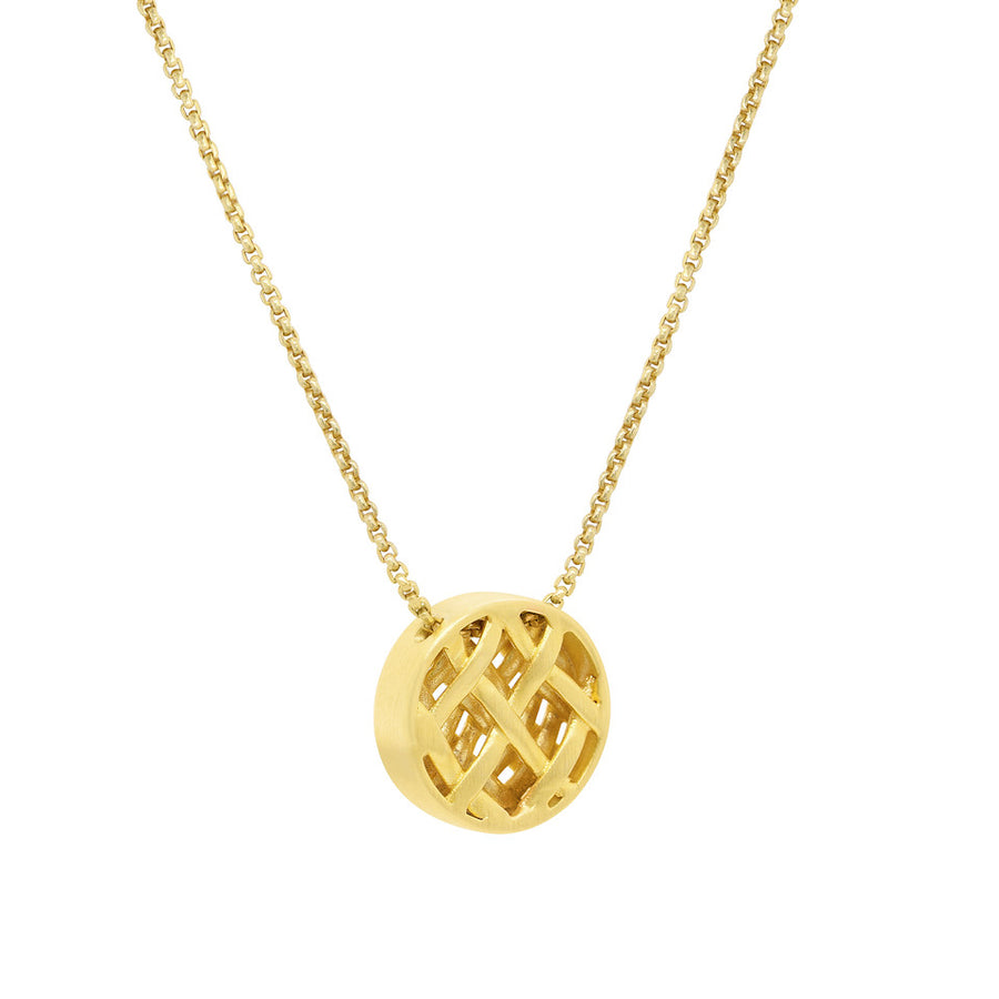 Dean Davidson Gold Weave Disc Necklace