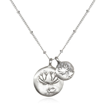 Satya Silver Double Lotus Necklace