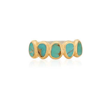 Anna Beck Asymmetric Multi Turquoise Ring Size 7