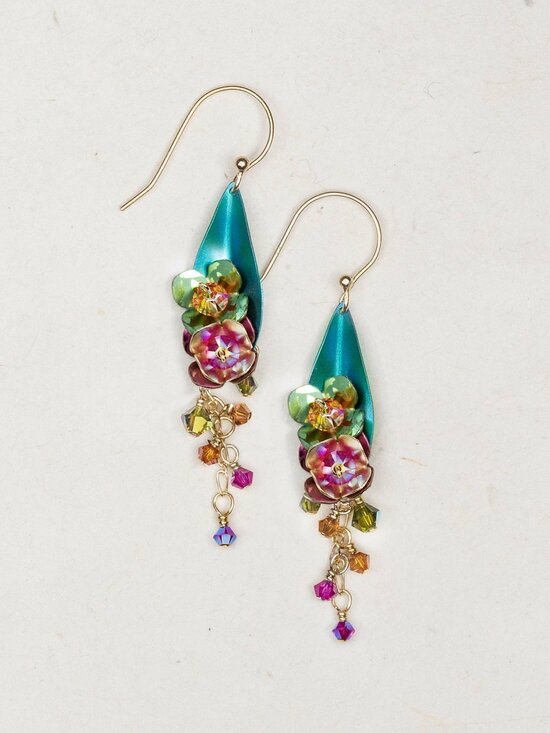 Holly Yashi Green Multi Double Orchid Earrings