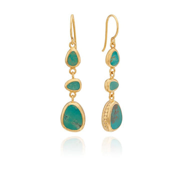 Anna Beck Asymmetric Turquoise Triple Drop Earrings