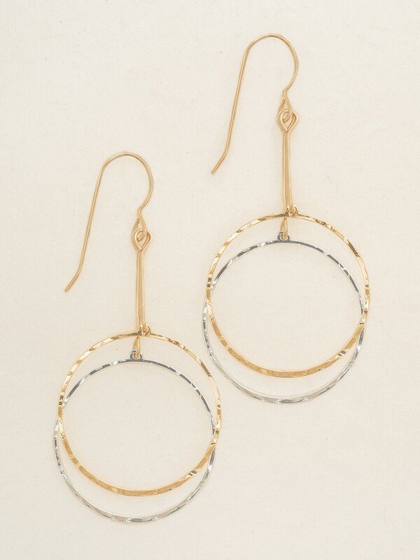 Holly Yashi Gold and Silver Dancing Circle Earrings