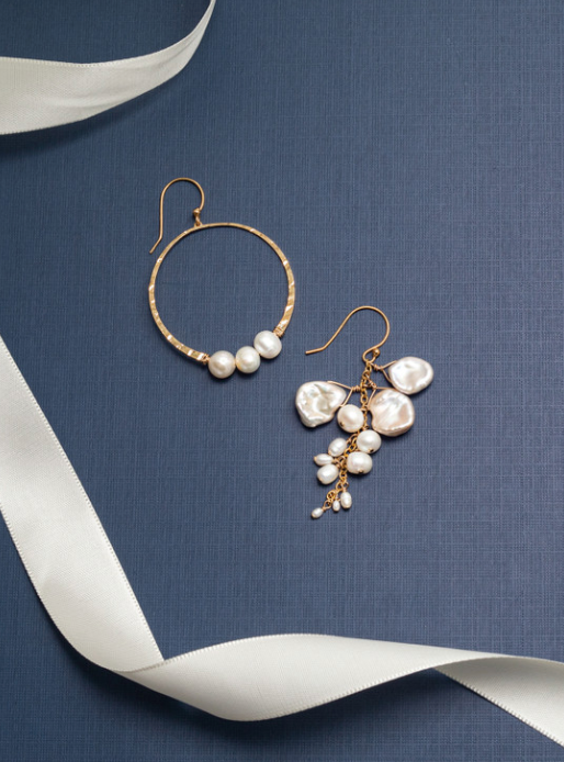 Holly Yashi White Full Moon Pearl Earrings