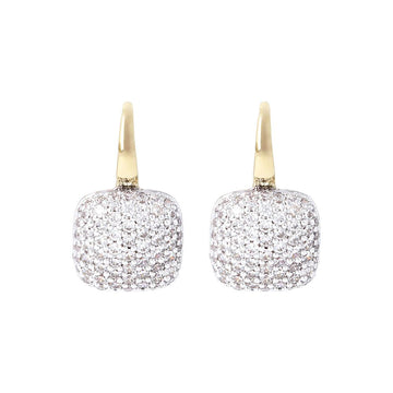 Bronzallure Square Pavé Golden Earrings