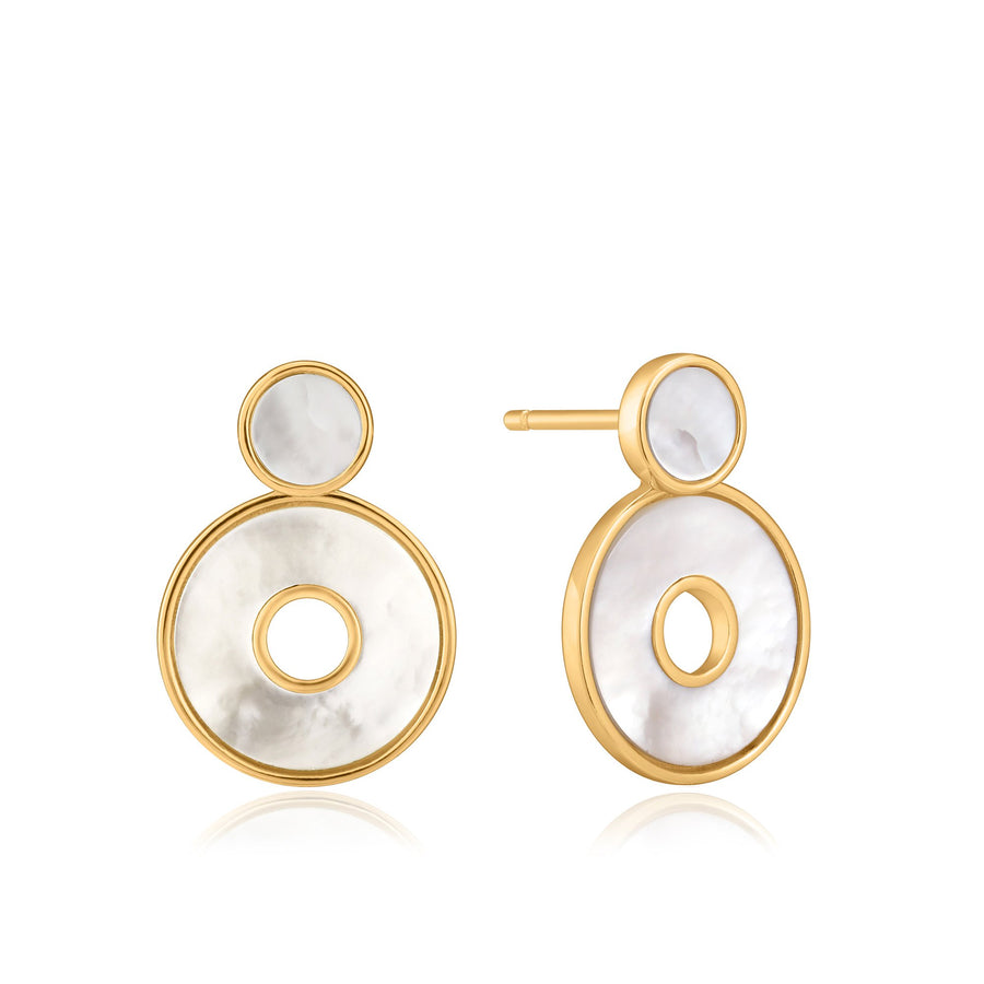 Ania Haie Gold Mother of Pearl Disc Ear Jackets