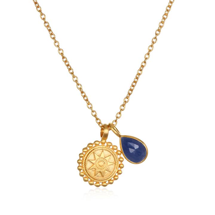 Satya Gold Sapphire Sept Mandala Necklace