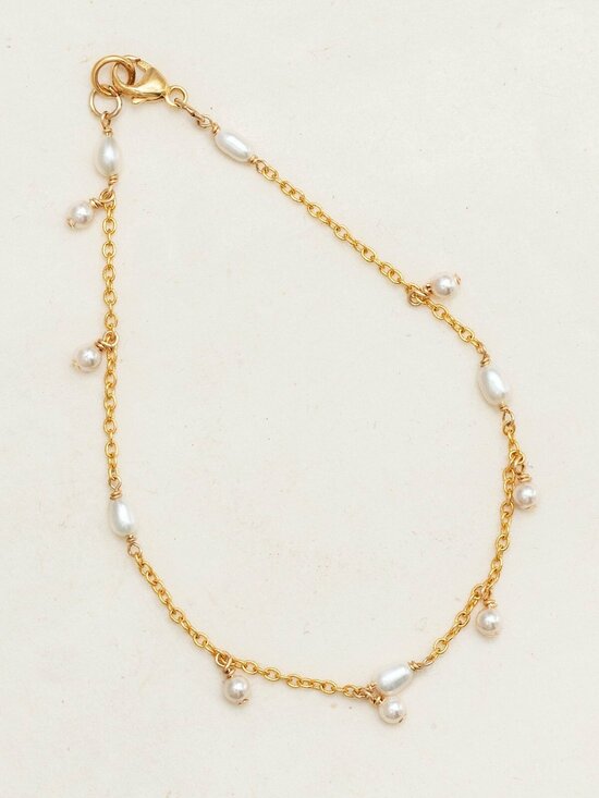 Holly Yashi Gold Cora White Pearl Bracelet