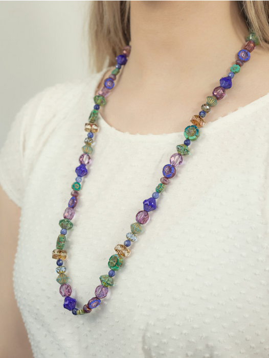 Holly Yashi Blue Purple 'Ali' Beaded Necklace