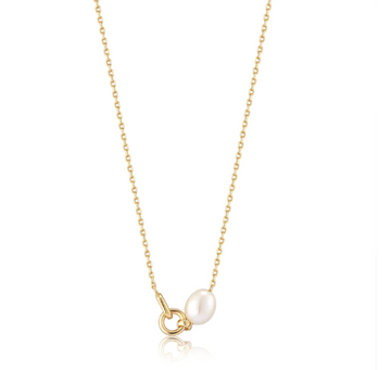 Ania Haie Gold Pearl Link Chain Necklace