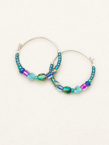 Holly Yashi Sonoma Petite Glass Bead Hoops Peacock